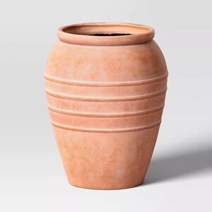 Classic Ribbed Composite Indoor Outdoor Planter Pot Terracotta Pink - Threshold
